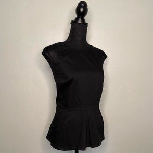 Peplum Blouse Worthington Black Top Medium